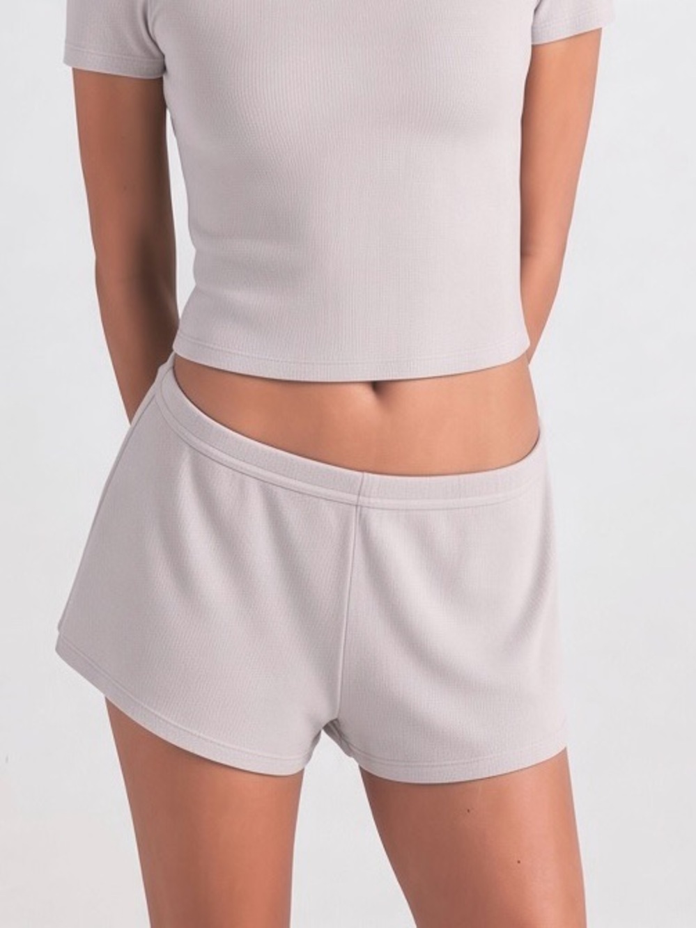 SKIMS Cotton Rib Loose Short | Oyster | L | NWT